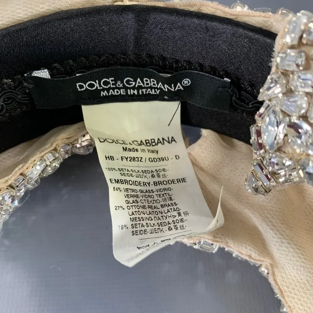 DOLCE & GABBANA Black Silver Rhinestones Tiara